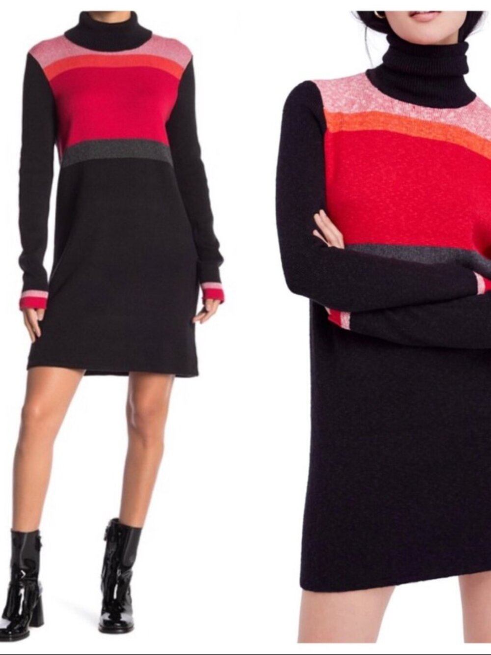 Free People Winter Break Sweater Dress 0597